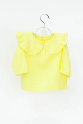 100% Cotton Yellow Frill Top for Girls