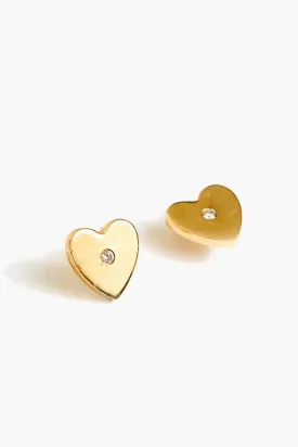 14K Gold Heart Studs