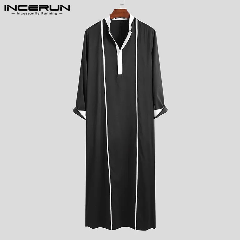 2022 Muslim Men Arabic Islamic Kaftan Robes