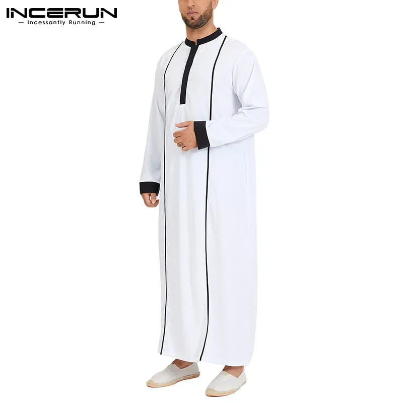 2022 Muslim Men Arabic Islamic Kaftan Robes