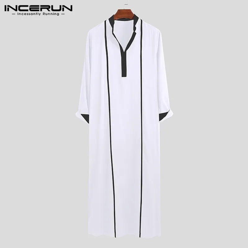 2022 Muslim Men Arabic Islamic Kaftan Robes