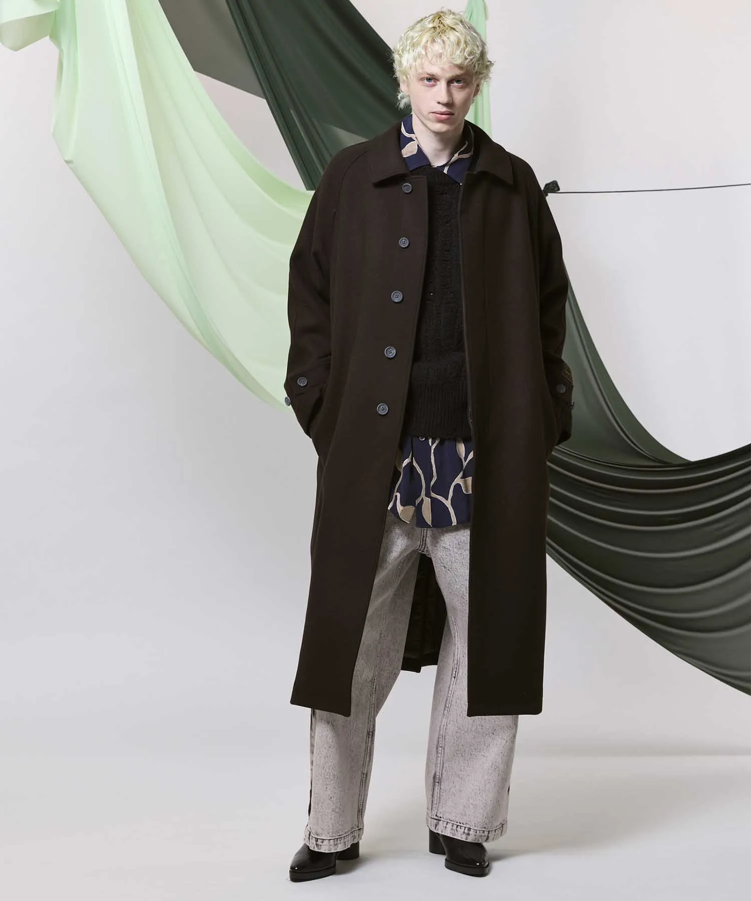 【24AW PRE-ORDER】Super170s Prime-Over Melton Balmachan Coat