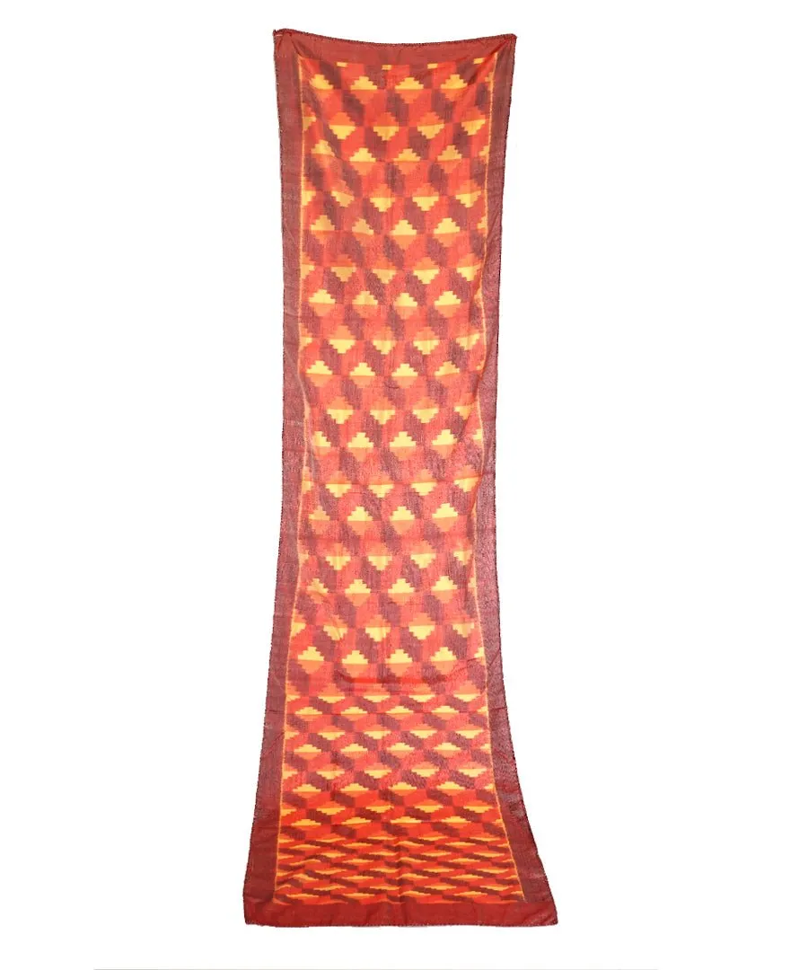 3D - ORANGE/RED Handwoven SILK STOLE