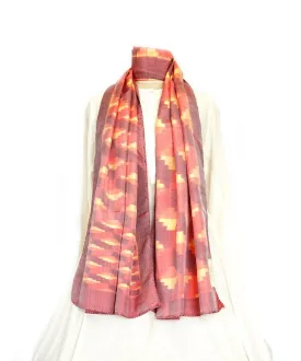 3D - ORANGE/RED Handwoven SILK STOLE