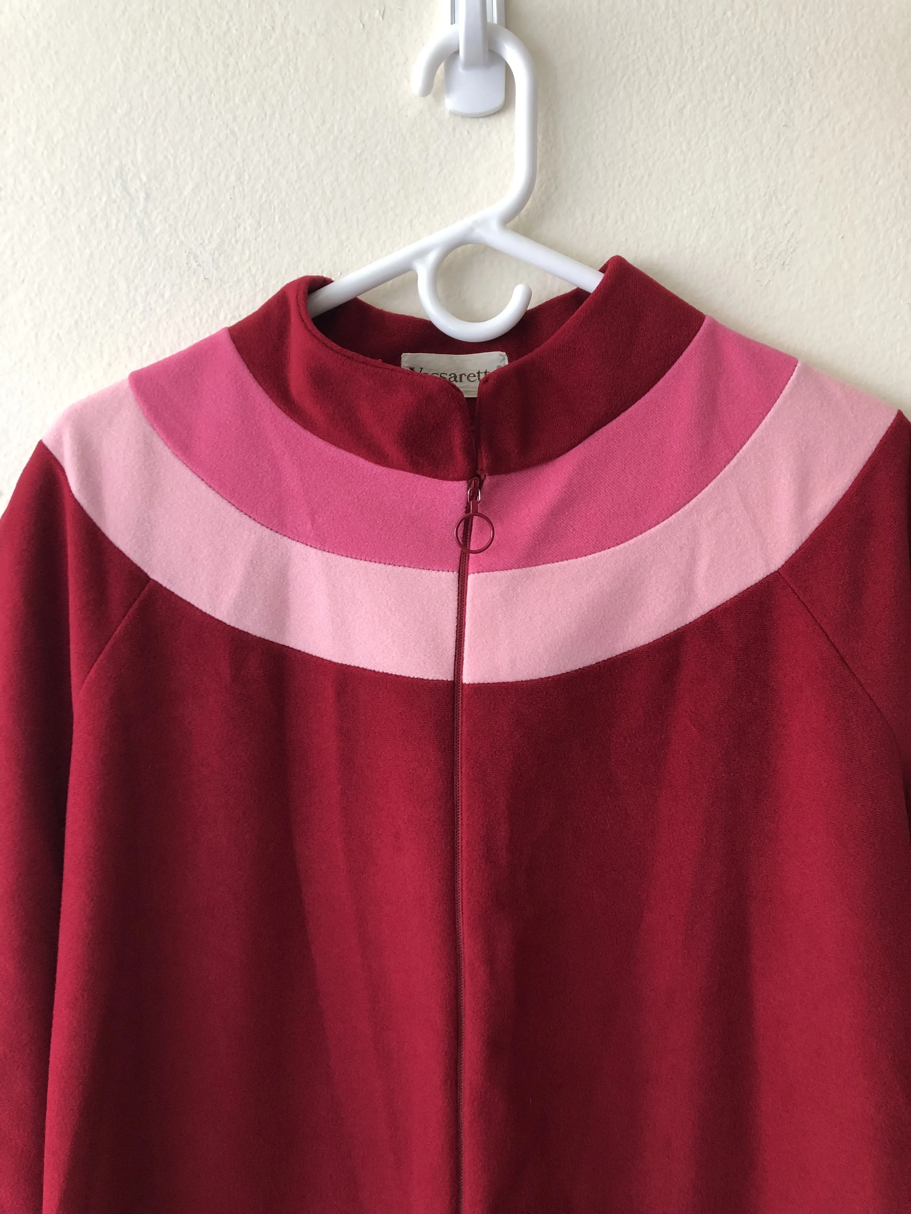 '70’s Velour Colorblock Robe/Housecoat by Vassarette