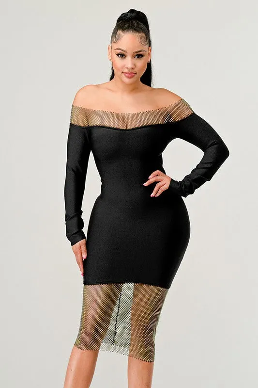 A Moment To Slay- All Black Dress Mesh