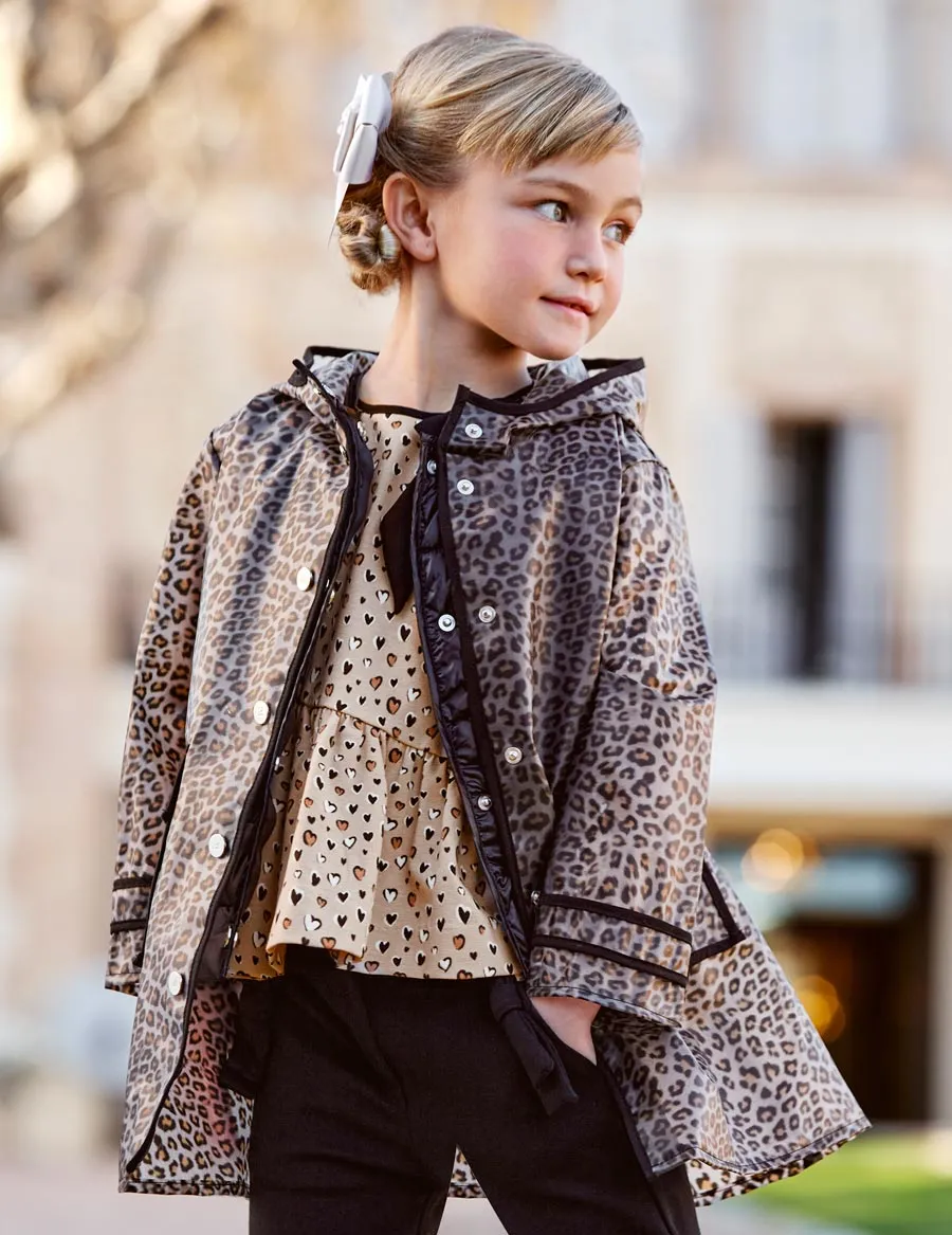 Abel & Lula 5853 - Leopard Print Raincoat with Gilet