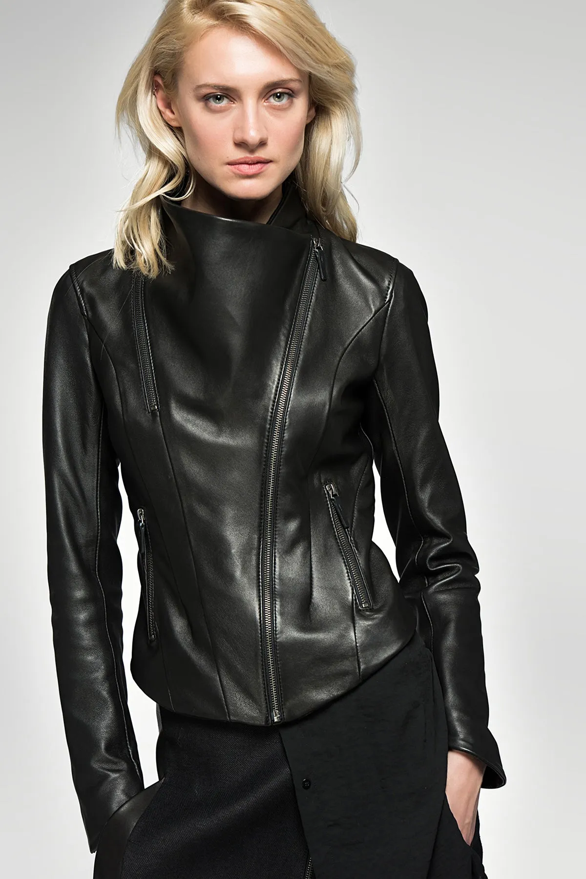 Alba - Black Leather Jacket