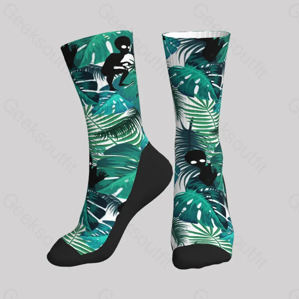 Alien Hawaiian style Men's Socks