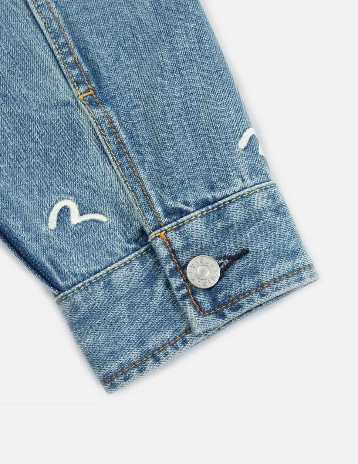 Allover Seagull Embroidery Denim Jacket