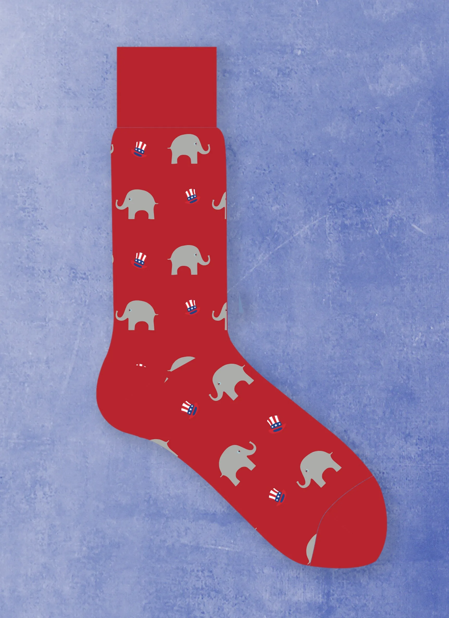 Americana Sock-Red Elephant