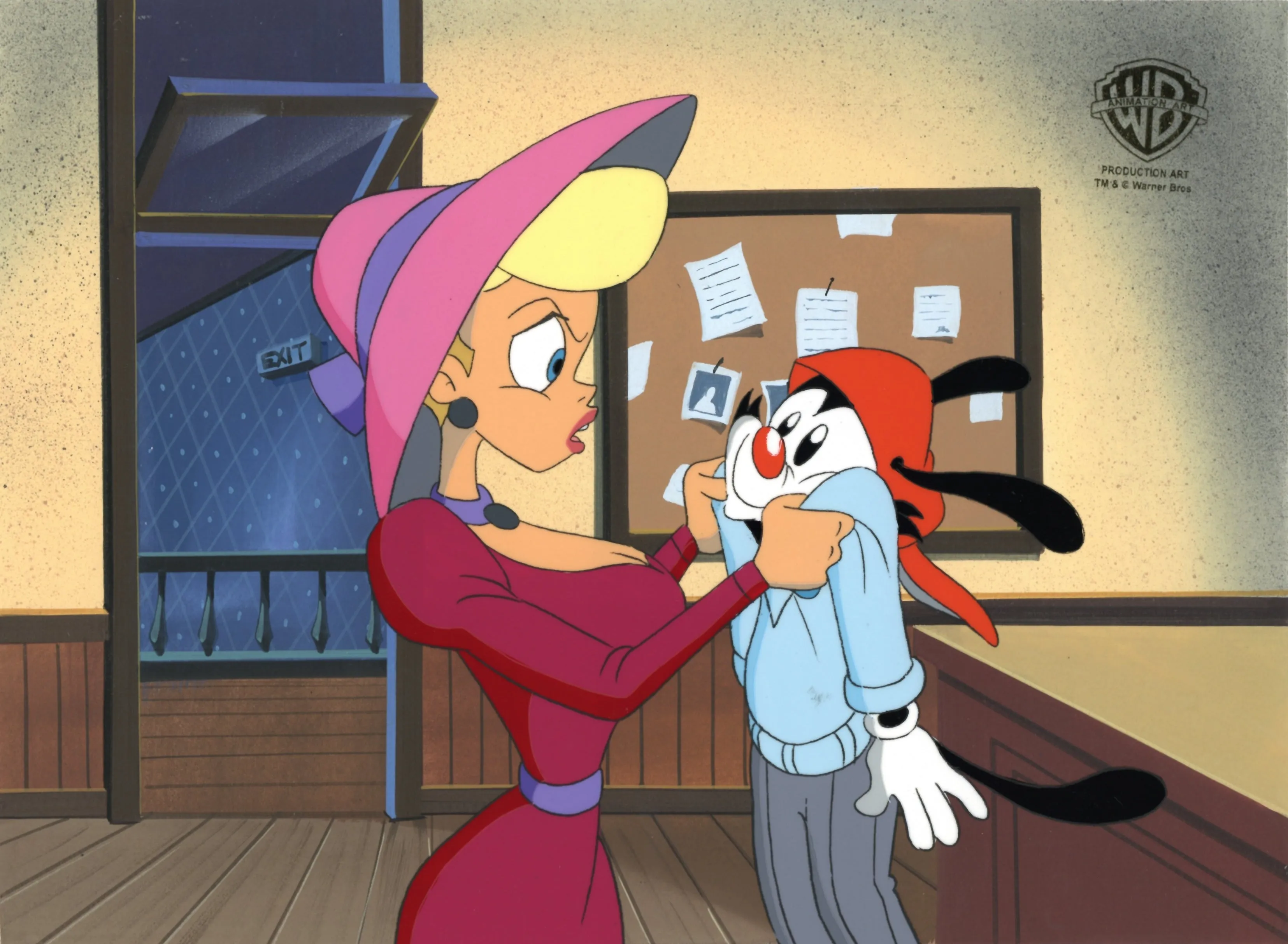 Animaniacs Original Production Cel on Original Background with Matching Drawing: Hello Nurse, Wakko