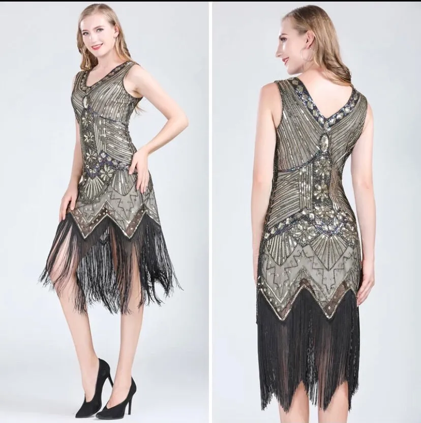 Années 20 Robe de Soir Sequin Rétro Gatsby Le Magnifique