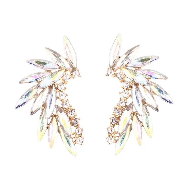 Années 50 Boucles d’Oreilles Strass Cocktail