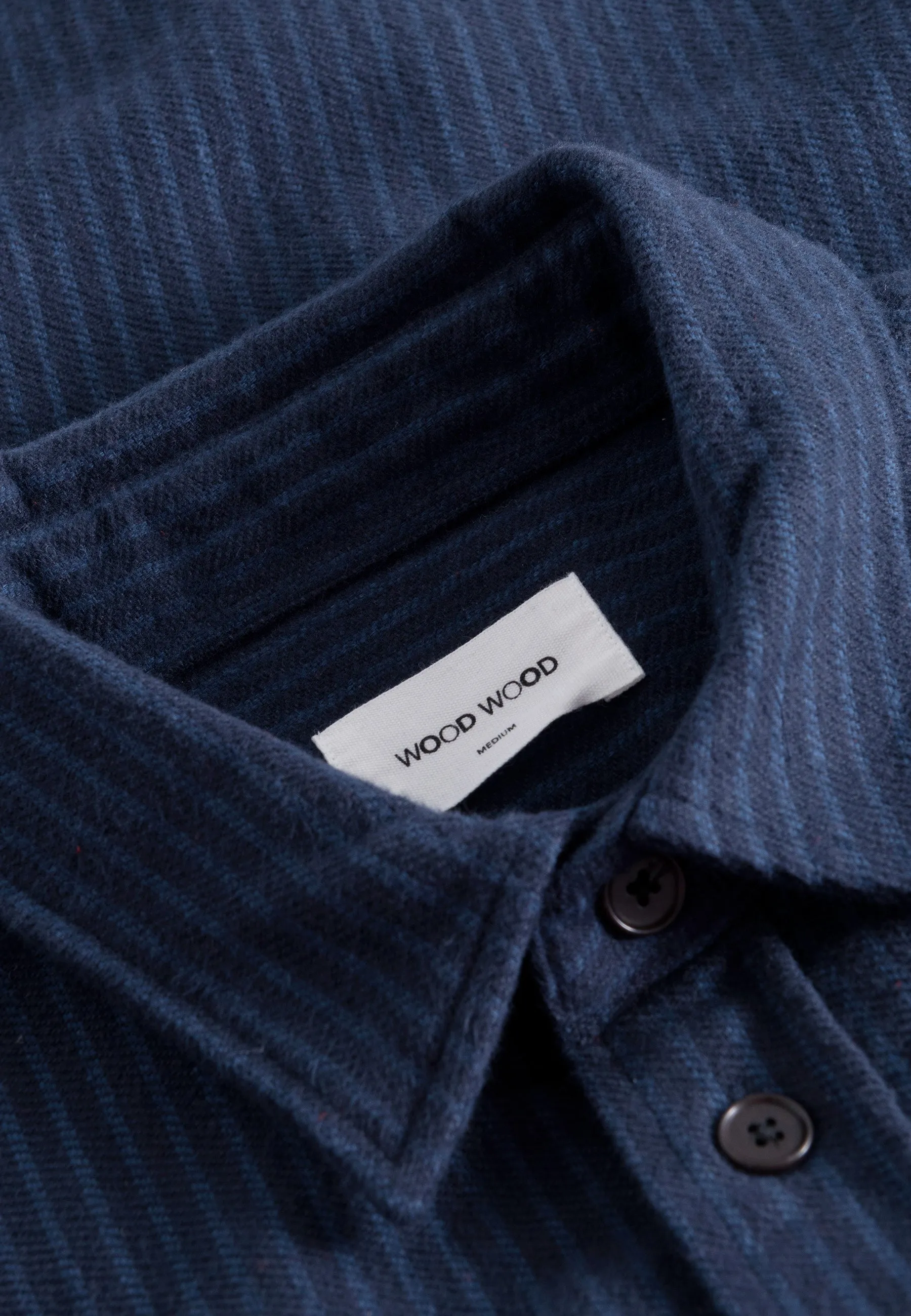 Avenir Stripe Flannel Shirt - navy