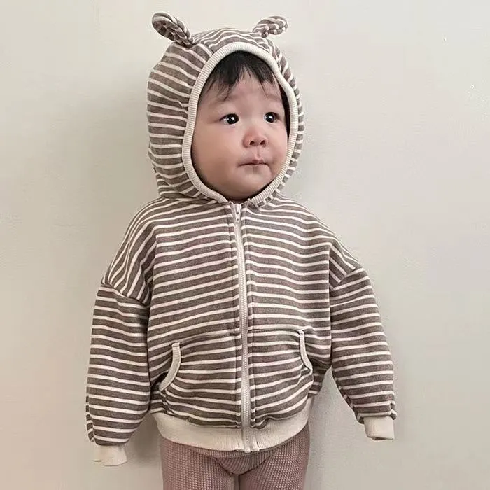 Baby Striped Hooded Coat