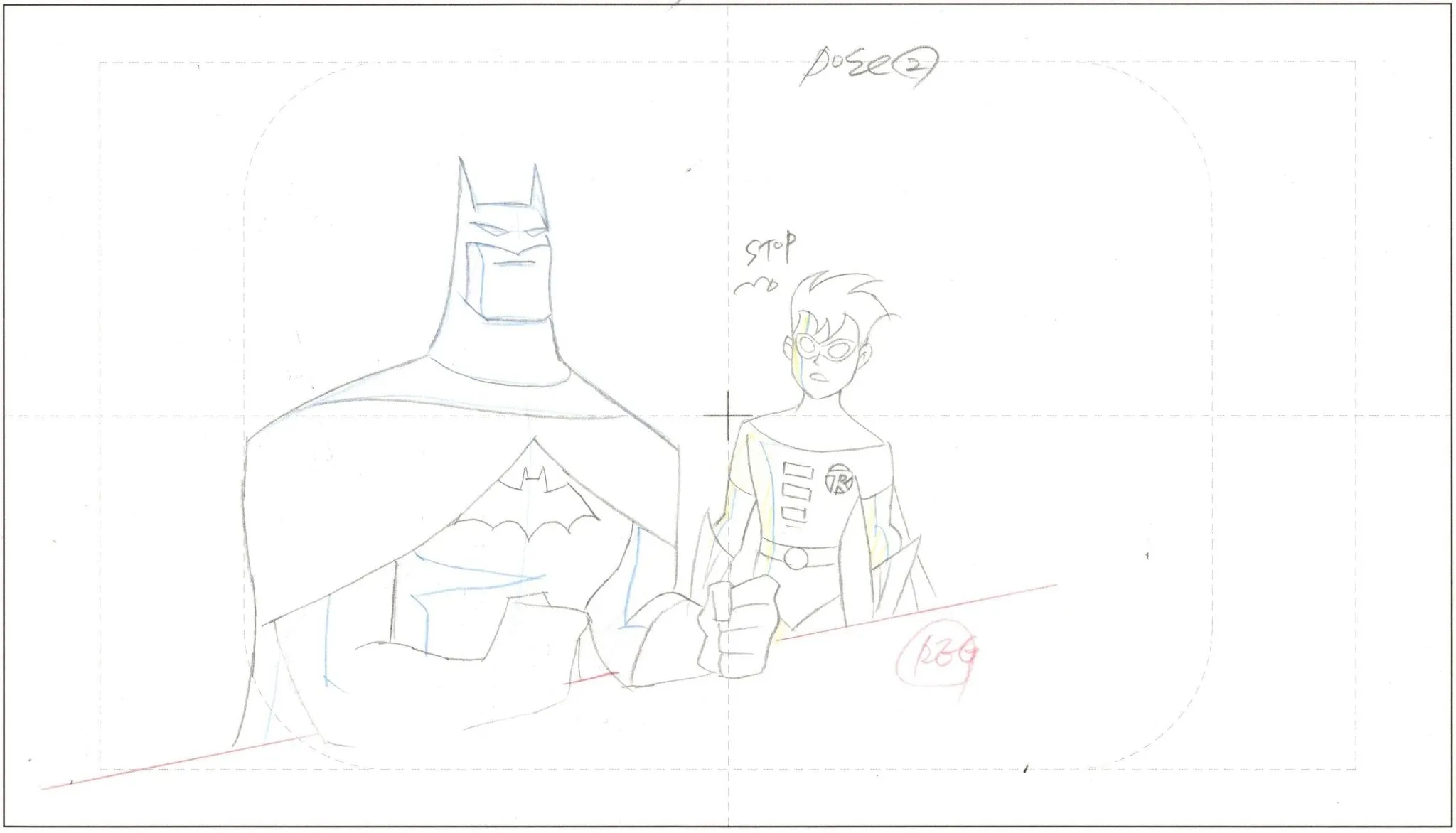 Batman, Mystery of the Batwoman Original Production Drawing:  Batman and Robin