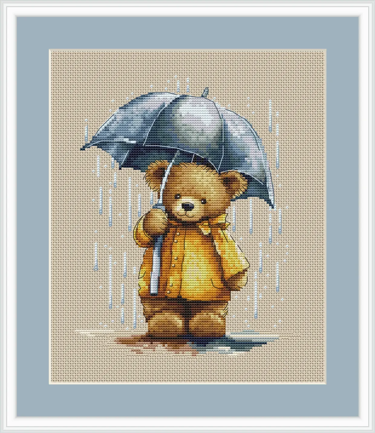 Bear with an Umbrella - PDF Cross Stitch Pattern