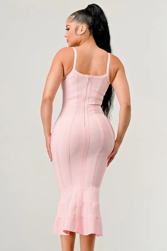 Beauty in Pink- Soft Pink Bandage Dress