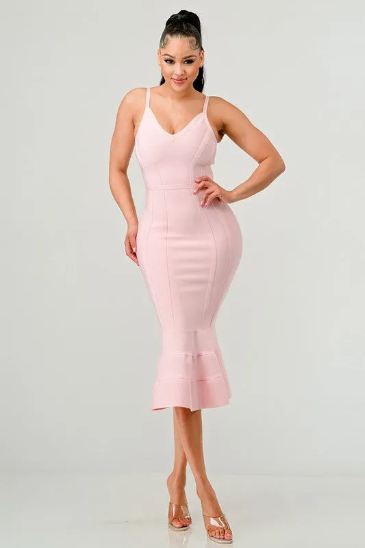 Beauty in Pink- Soft Pink Bandage Dress