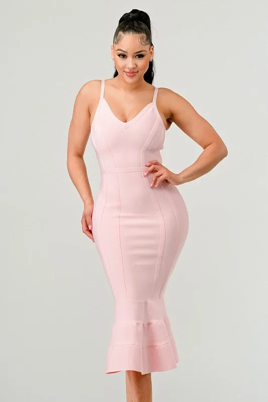 Beauty in Pink- Soft Pink Bandage Dress