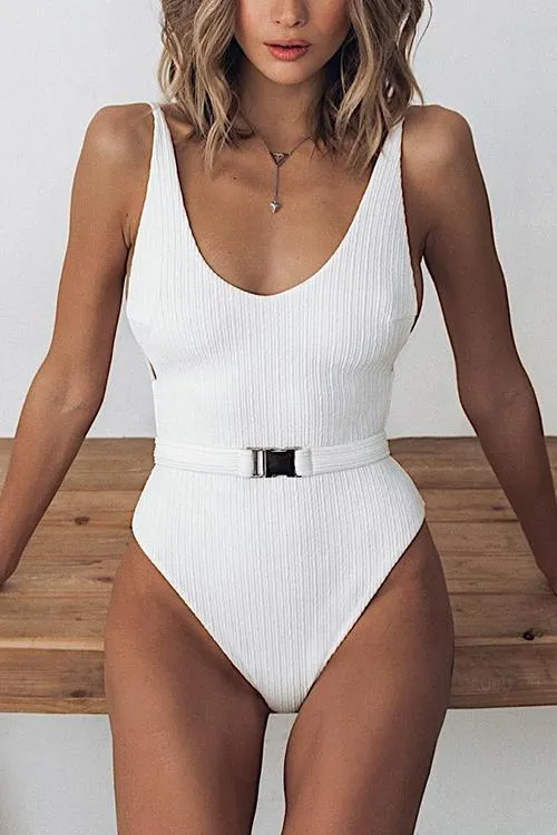 Belted One-piece Swimwear