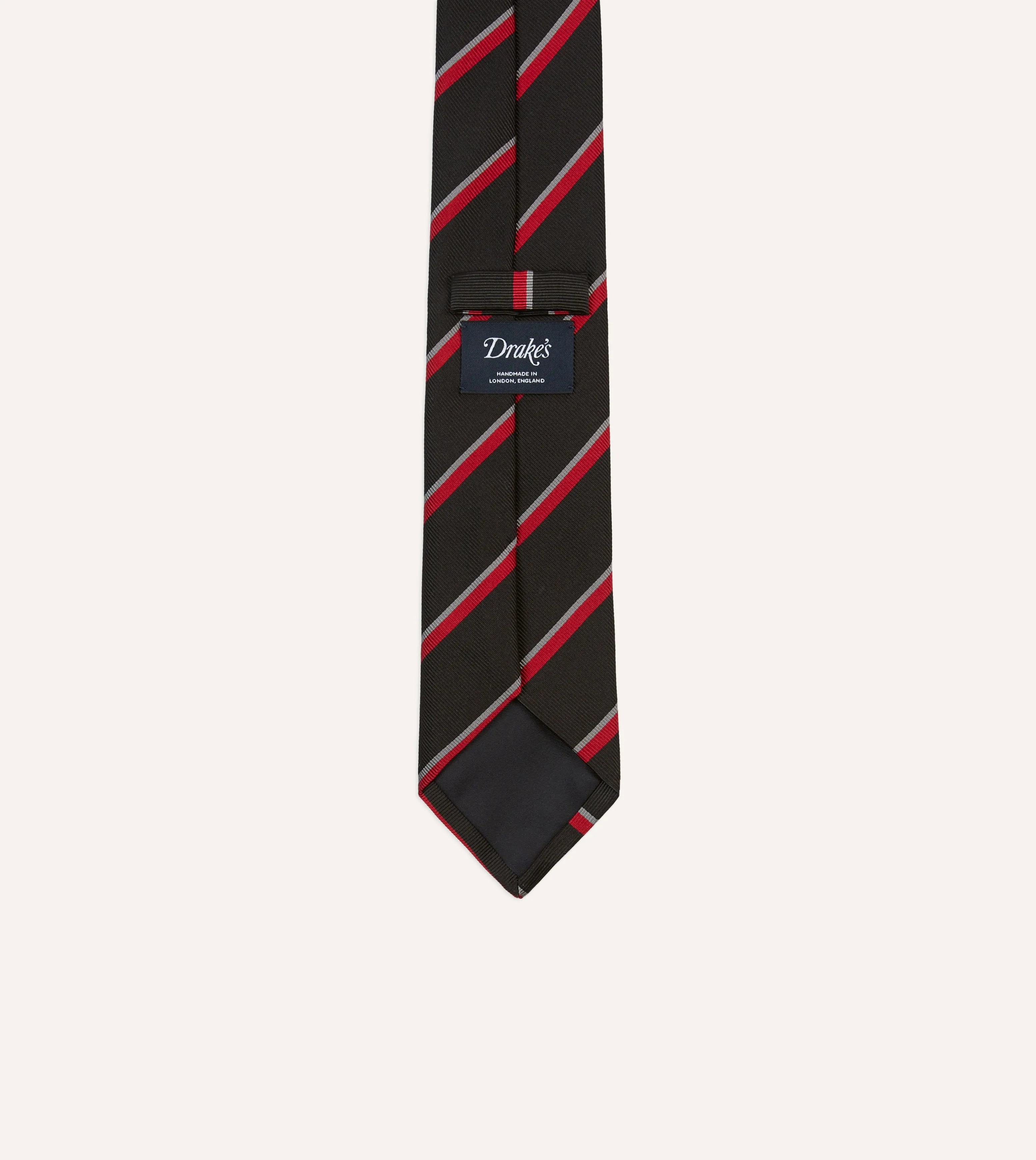 Black and Red Stripe Tipped Repp Silk Tie