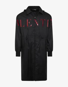 Black Logo Raincoat -