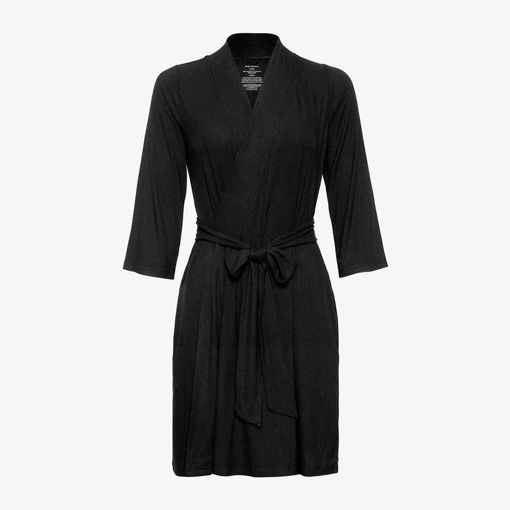 Black Ribbed Robe