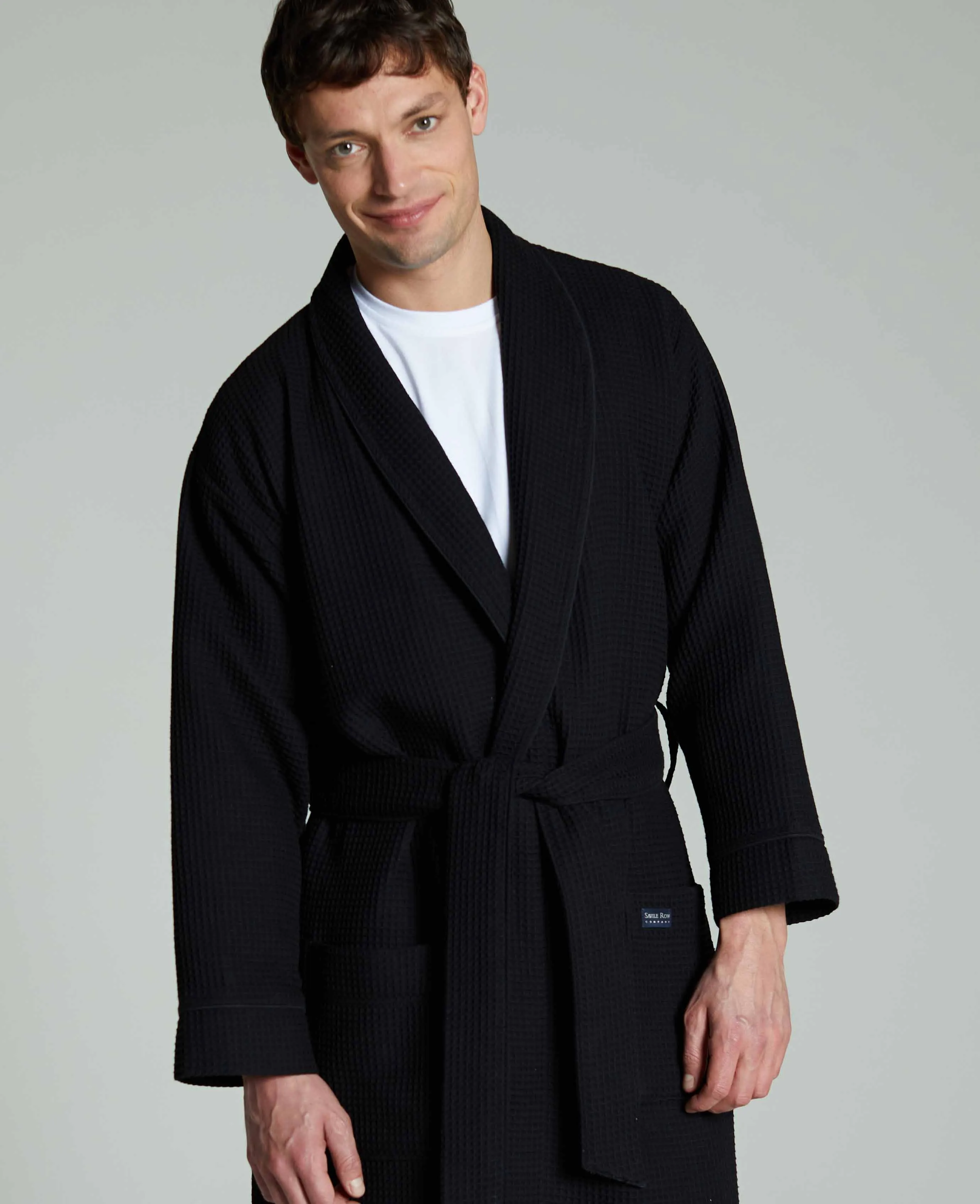 Black Waffle Dressing Gown