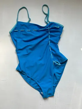 Blue ruched swimsuit body (L)