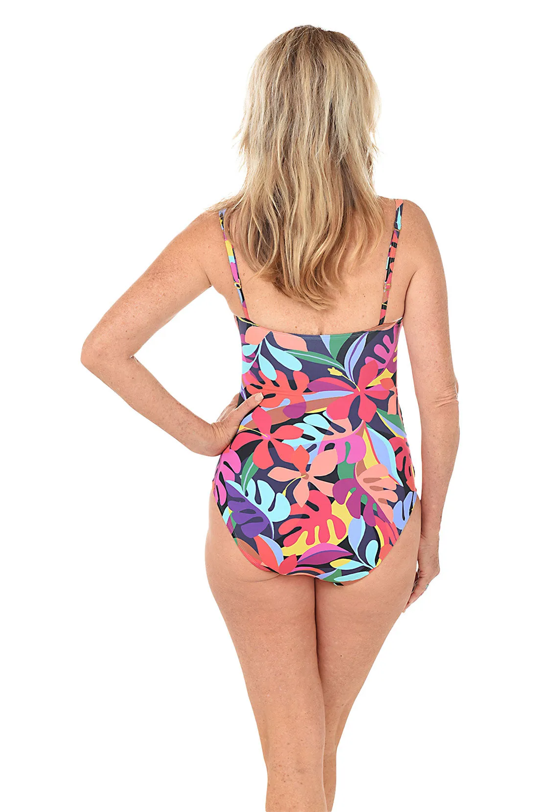 Bold Rush Shirred Bandeau Maillot Swimsuit