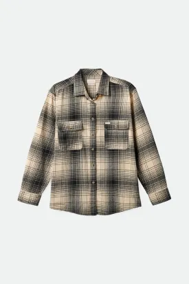 Bowery Boyfriend L/S Flannel - Biscotti/Black