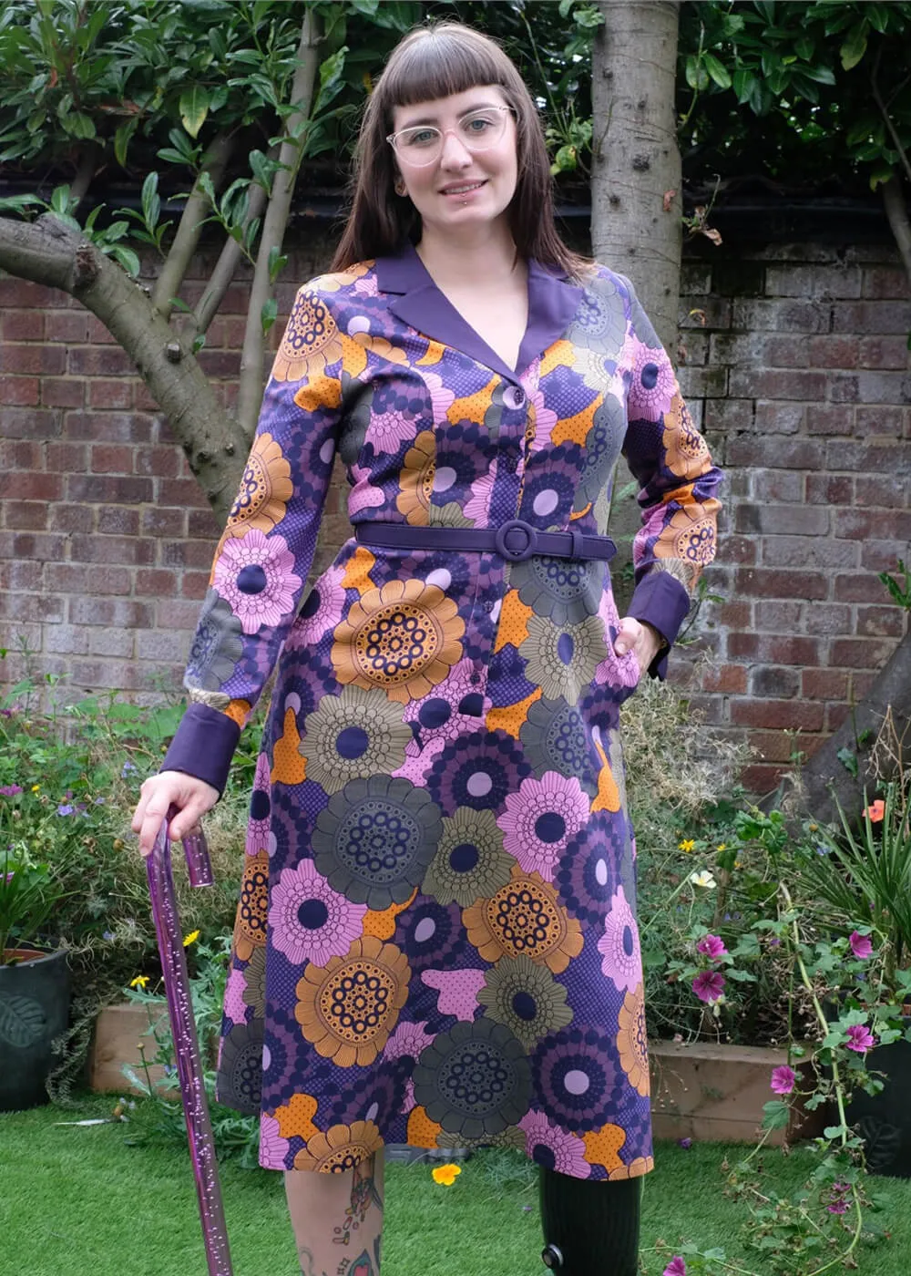 Bright &amp; Beautiful Gracen Groovy Floral 60's A-Line Dress Multi