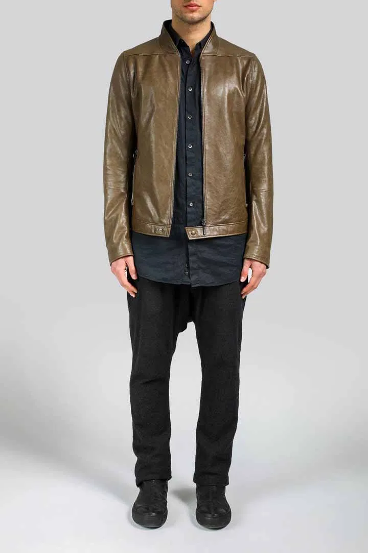 Brown Tobacco Leather Jacket