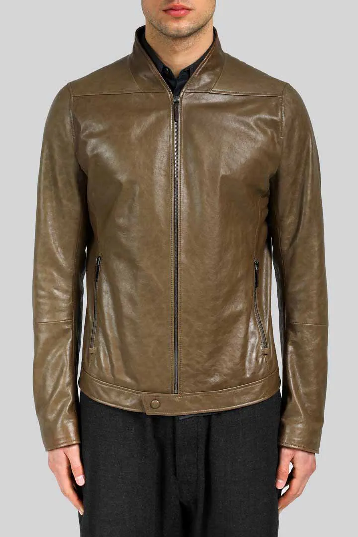 Brown Tobacco Leather Jacket