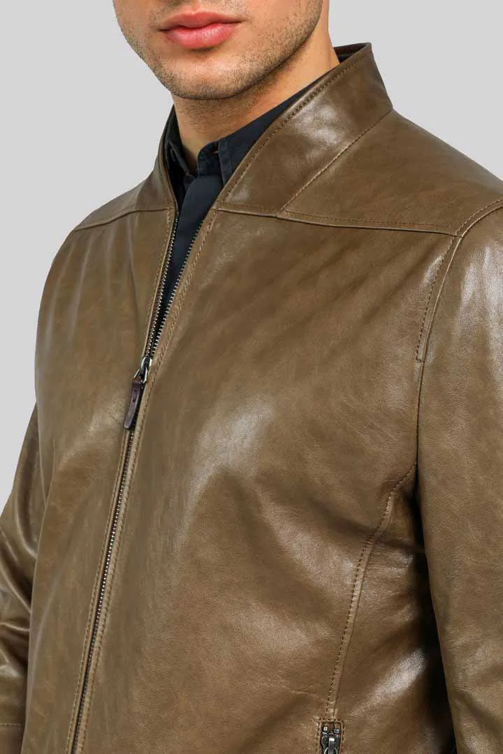 Brown Tobacco Leather Jacket