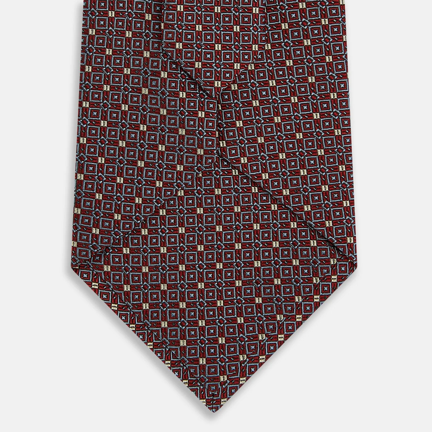 Burgundy Geometric Silk Tie