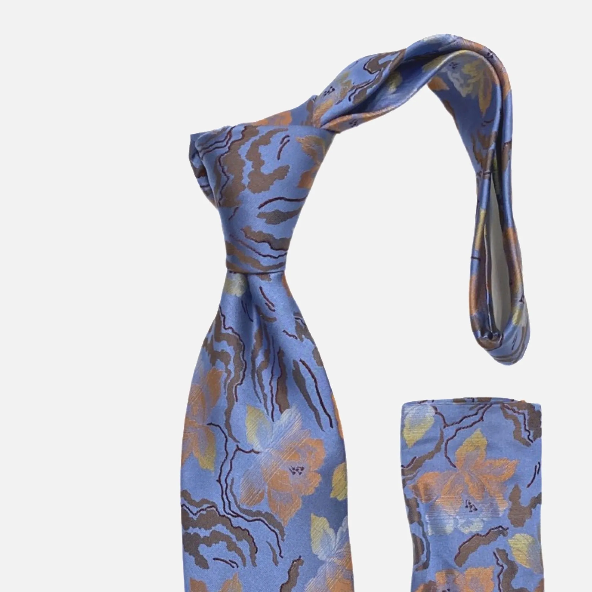 BW206 Blue  Big Knot Silk Tie