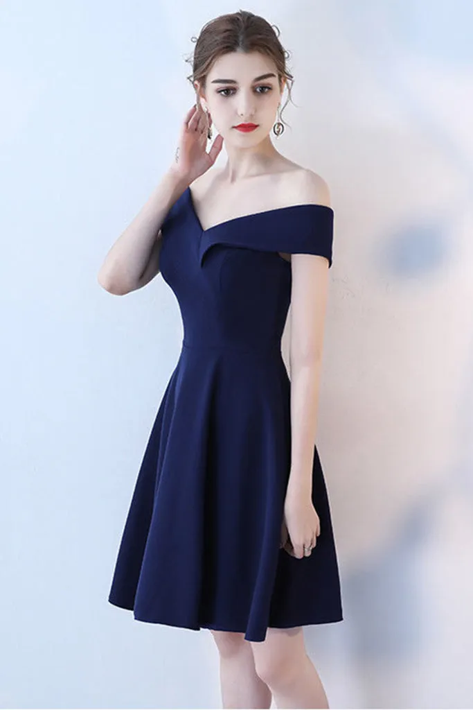 CAP SLEEVE OFF SHOULDER BACKLESS A-LINE DRESS