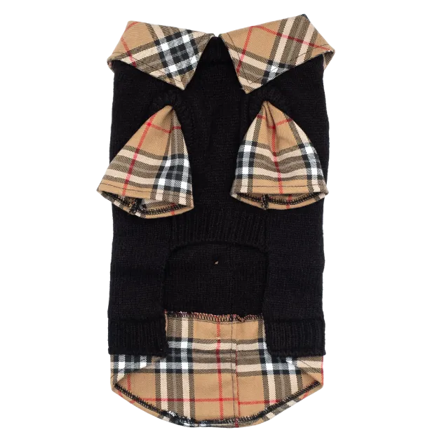 Cardigan Sweater | Tan Plaid