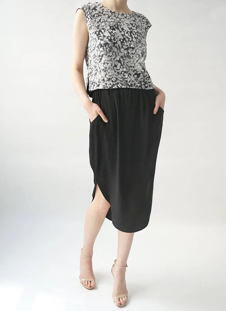 CECILE SKIRT (BLACK, MICA, PATINA, KAZUO PRINT )