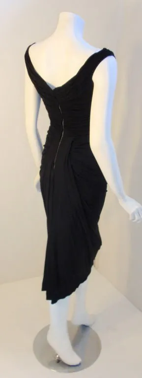 CEIL CHAPMAN 1940s Vintage Black Cocktail Dress