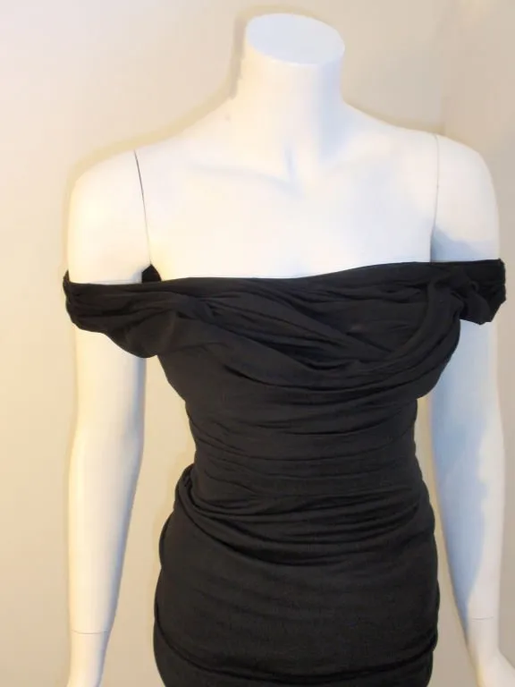 CEIL CHAPMAN 1940s Vintage Black Cocktail Dress