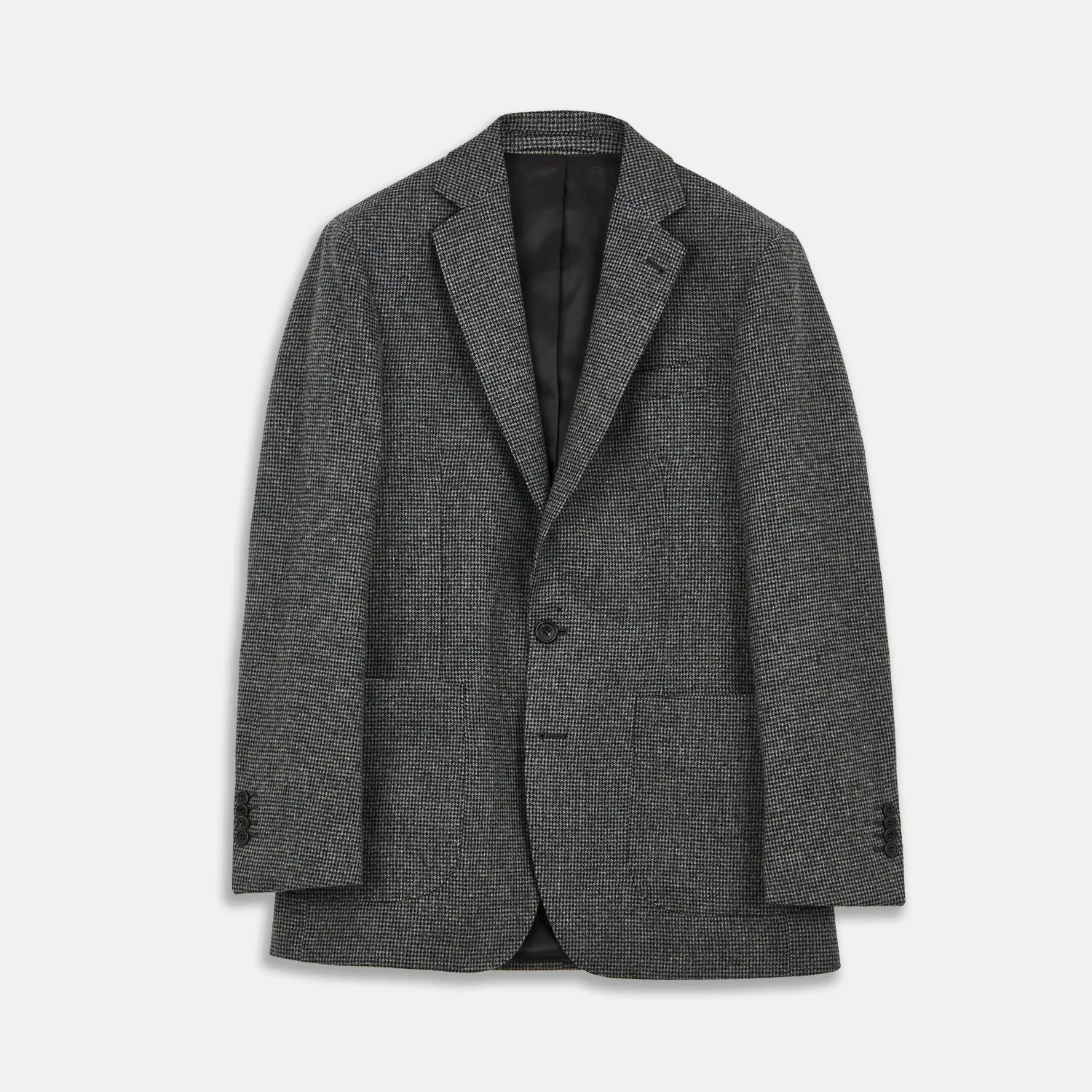 Charcoal Houndstooth Flannel Jacket