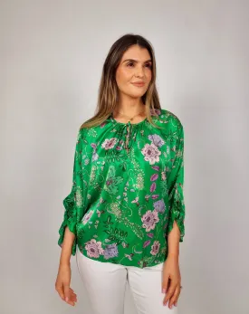 Charlotte Sparre Green Frill Cuff Blouse