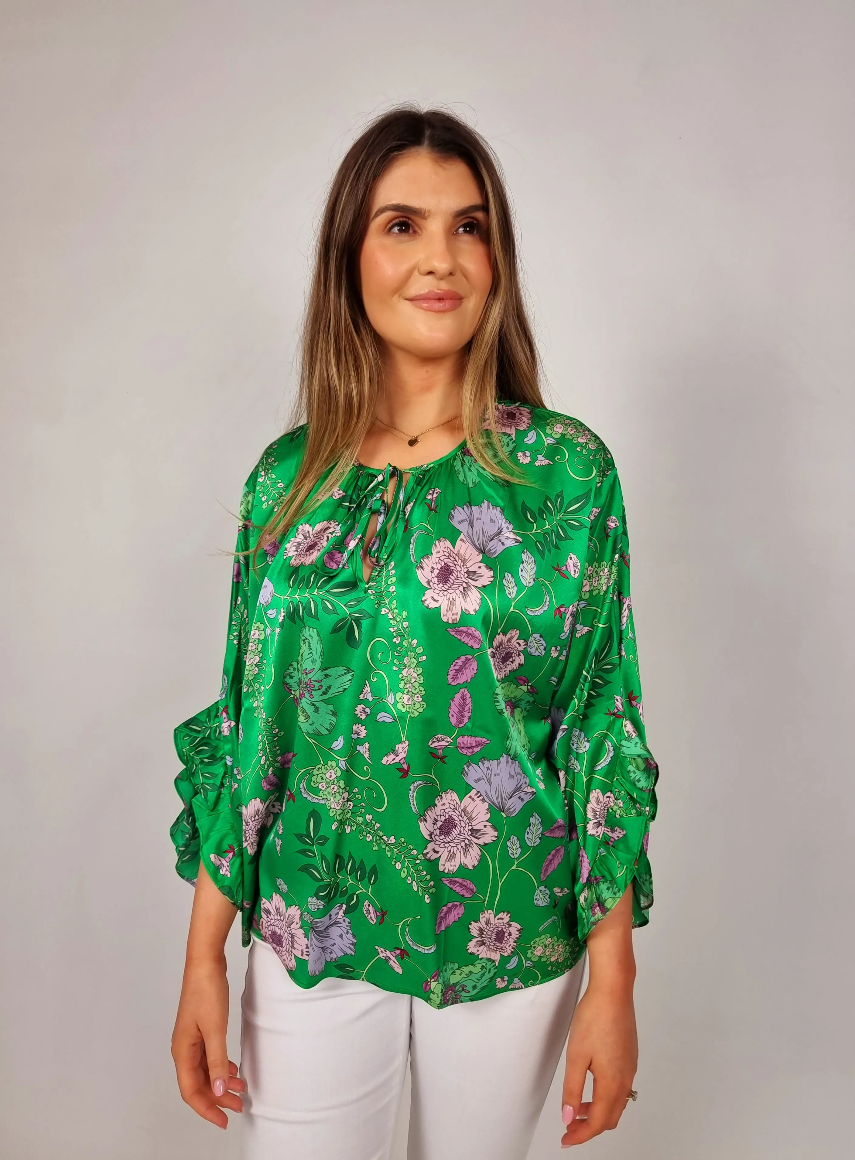 Charlotte Sparre Green Frill Cuff Blouse