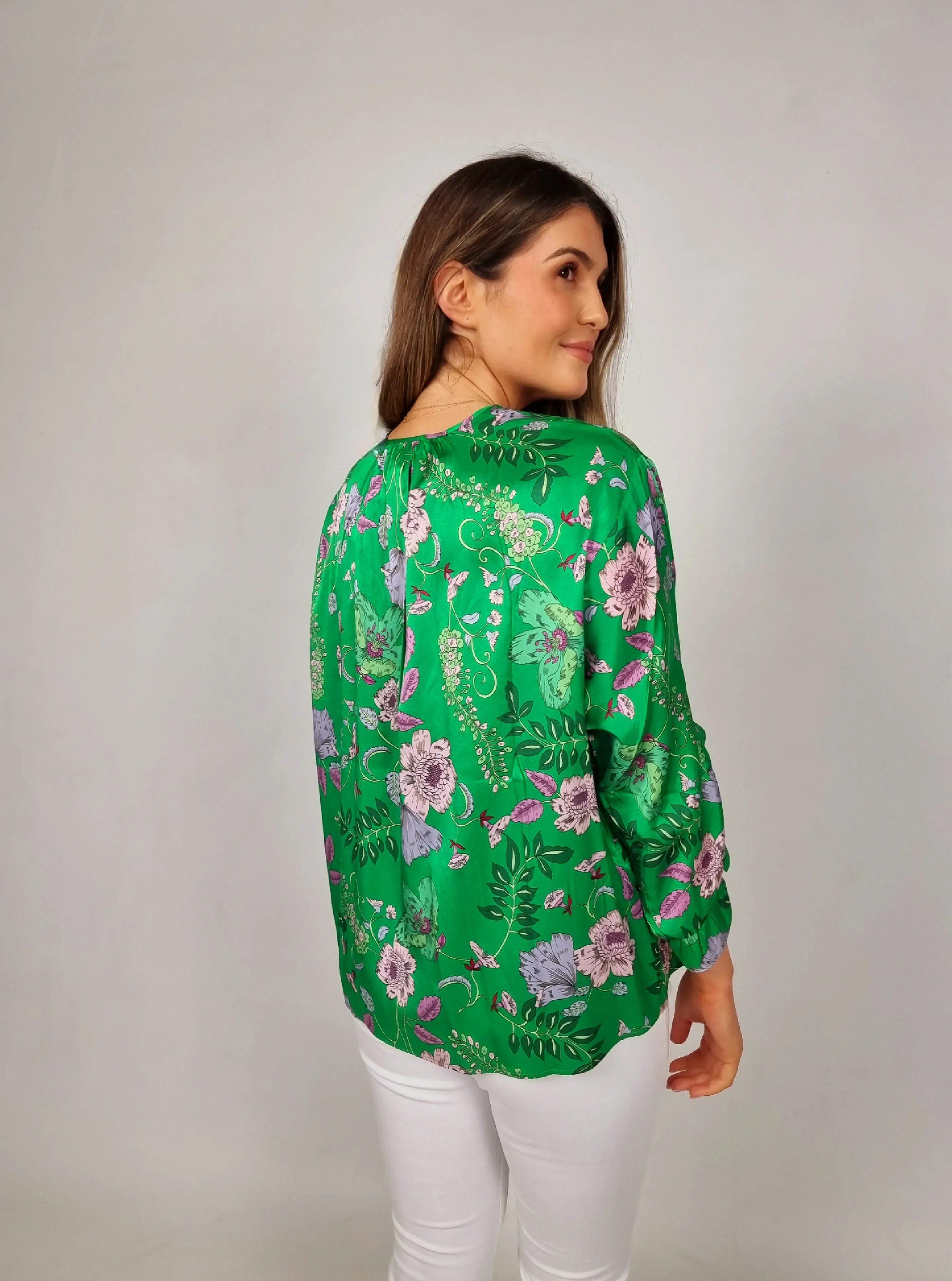 Charlotte Sparre Green Frill Cuff Blouse