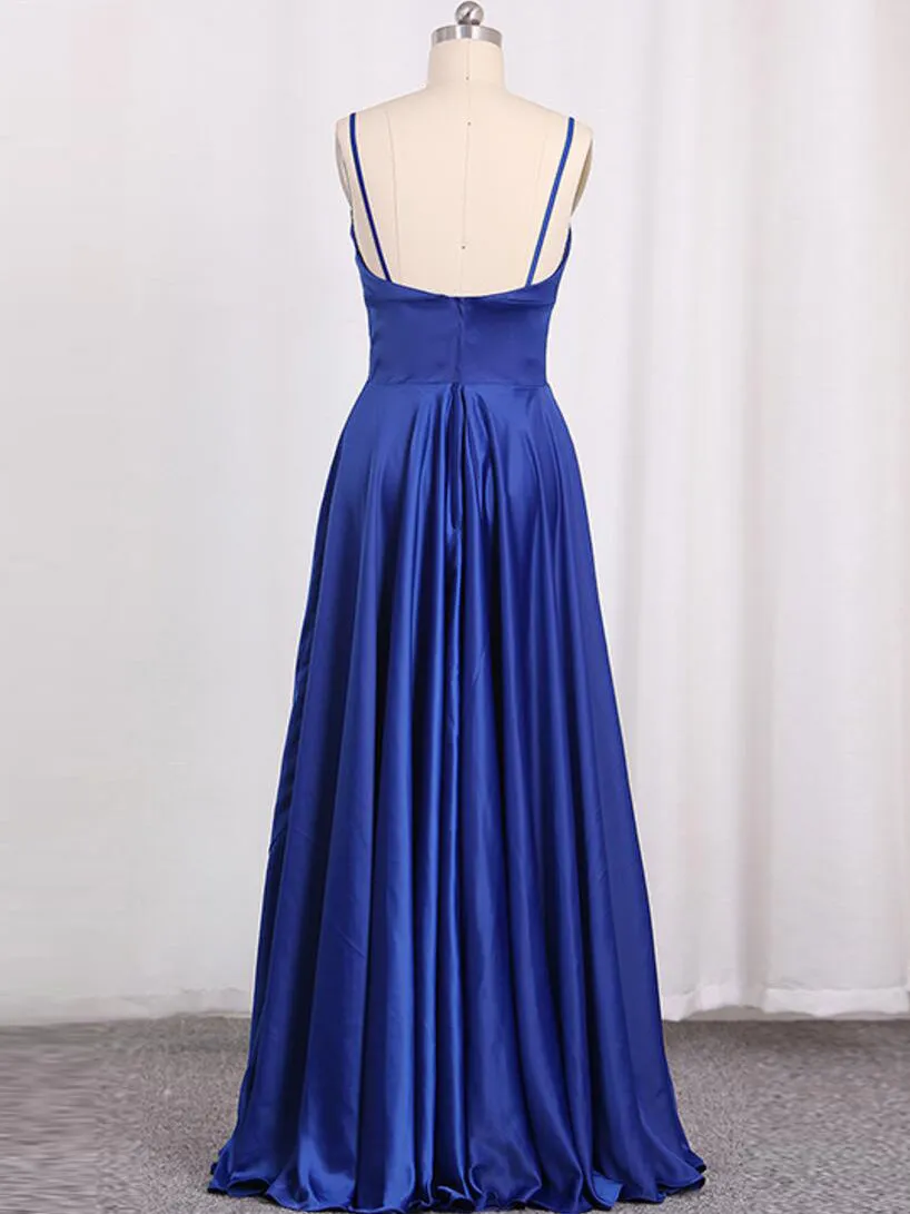 Chic A Line Cheap Prom Dress Sleeveless Satin Evenng Dress ER2042