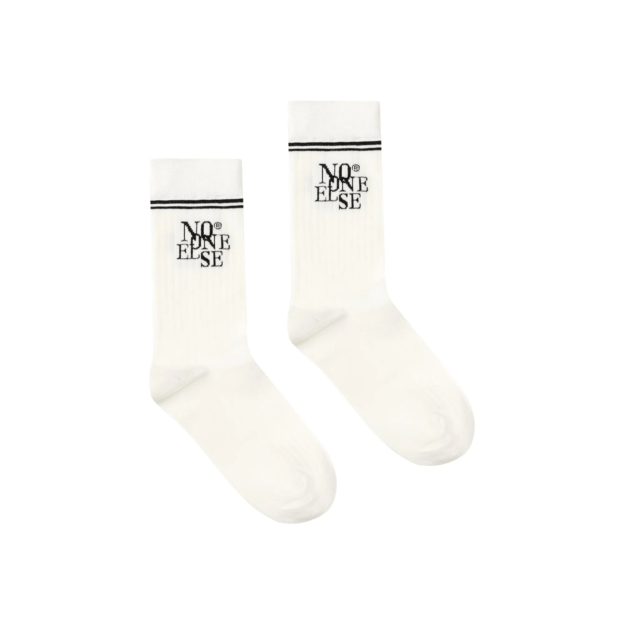 Classic Lettering Ribbed High Socks